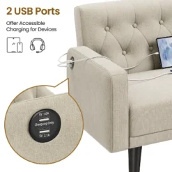 Yaheetech 63in Convertible Futon Sofa Bed With USB Ports For Living Room 13 Yaheetech 63in Convertible Futon Sofa Bed With USB Ports For Living Room -Furniture GUEST efda5e45 a9fe 49a5 a6da 40dd694f0746