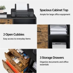 Yaheetech 3-Drawer Vintage File Cabinet With Socket And USB Charging Port Black/Rustic Brown 11 Yaheetech 3-Drawer Vintage File Cabinet With Socket And USB Charging Port Black/Rustic Brown -Furniture GUEST f11d807d 319e 4cf3 8191 e09c783c2a85