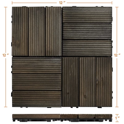 Yaheetech Pack Of 27 Waterproof Plastic Interlocking Fir Wood Flooring Tiles 3 Yaheetech Pack Of 27 Waterproof Plastic Interlocking Fir Wood Flooring Tiles - Image 3