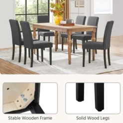 Yaheetech Set Of 2 Armless Upholstered Dining Chairs With Solid Wood Legs 11 Yaheetech Set Of 2 Armless Upholstered Dining Chairs With Solid Wood Legs -Furniture GUEST f177037d 07f6 43a4 a7c2 7c22ea093965