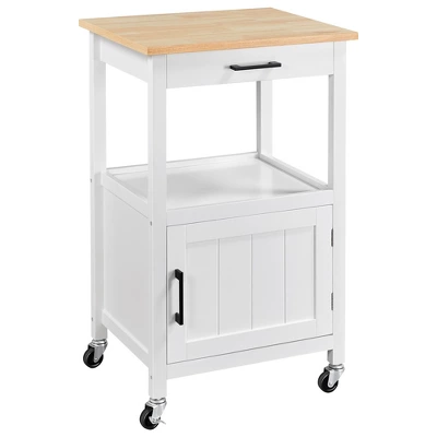 Yaheetech Rolling Kitchen Island Trolley Cart With Open Shelf And Storage Cabinet 9 Yaheetech Rolling Kitchen Island Trolley Cart With Open Shelf And Storage Cabinet - Image 9