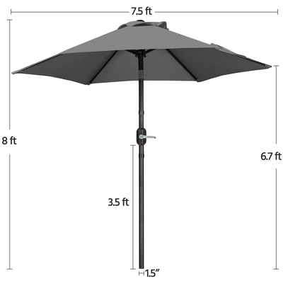 Yaheetech 7.5FT Patio Umbrella Market Umbrella For Garden, Backyard, Pool, Beach 2 Yaheetech 7.5FT Patio Umbrella Market Umbrella For Garden, Backyard, Pool, Beach - Image 2