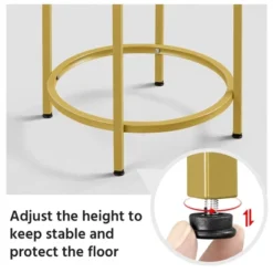 Yaheetech Round Accent Table With Glass Top And Metal Frame For Living Room -Furniture GUEST f231b3c0 8c1f 4cd3 92e7 972f2ae210f3