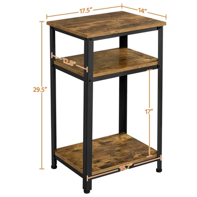 Yaheetech Tall End Table Accent Table, 30 In Industrial Side Table With Strong Wooden Shelves 3 Yaheetech Tall End Table Accent Table, 30 In Industrial Side Table With Strong Wooden Shelves - Image 3