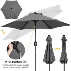 Yaheetech 7.5FT Patio Umbrella Market Umbrella For Garden, Backyard, Pool, Beach 13 Yaheetech 7.5FT Patio Umbrella Market Umbrella For Garden, Backyard, Pool, Beach -Furniture GUEST f2d5bfc6 4c8f 4938 a1da a872052a9278