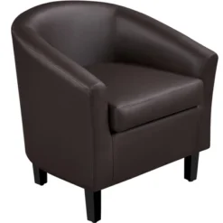 Yaheetech Faux Leather Accent Chair Armchair Club Chair For Living Room -Furniture GUEST f30f3ea3 1d4f 40a8 901a 2d4c1a9f3543