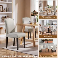 Yaheetech Set Of 4 Modern Upholstered Dining Chairs For Living Room, Dining Room, Home, Kitchen -Furniture GUEST f392311a 0155 4a16 9cb9 d7ce0941a224