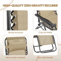 Yaheetech Set Of 2 26in Outdoor Zero Gravity Chair Patio Lounge Camping Chair -Furniture GUEST f4b99b87 0d97 4ac0 9784 7cbfa65dd399