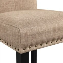 Yaheetech Set Of 2 Fabric Upholstered Classic Tall Back Dining Chair -Furniture GUEST f5b32af9 d1c7 404b 85c8 5773b678c188