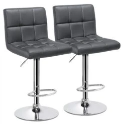 Yaheetech 2pcs Adjustable PU Leather Swivel Stool Armless Chairs With Bigger Base -Furniture GUEST f602b3bd 5533 45f7 baa1 3172593931ae