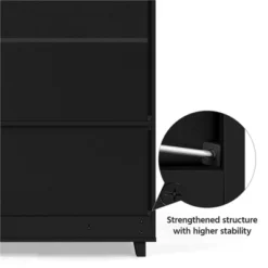 Yaheetech Adjustable 5-Tier Shoe Storage Cabinet With Louvered Door, Black -Furniture GUEST f67058c1 f591 4dba 9a52 19604ef7a893