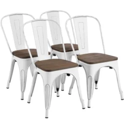 Yaheetech 4PCS Metal Frame And Wood Seat Stackable Dining Chairs With Backrest Footrests 14 Yaheetech 4PCS Metal Frame And Wood Seat Stackable Dining Chairs With Backrest Footrests -Furniture GUEST f72b4b5a 3c60 4bd4 8dc8 2945e7a6f698