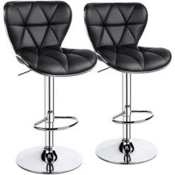 Yaheetech 2pcs Height Adjustable PU Leather Upholstered Swivel Bar Stool Chairs -Furniture GUEST f742ea3a ffef 4baf ba19 e4330093a164