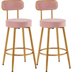 Yaheetech Velvet Ergonomic Bar Stools With Backrest And Footrest Set Of 2 13 Yaheetech Velvet Ergonomic Bar Stools With Backrest And Footrest Set Of 2 -Furniture GUEST f803a143 edee 4839 b06d 02b2d75d6ca7