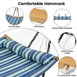 Yaheetech Padded Hammock With Universal Steel Stand For Outdoor Balconies, Porches, Patios -Furniture GUEST f92b8cc6 7532 4de7 875f 1af0432828c6