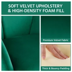 Yaheetech Velvet Armchair Accent Chair With Metal Legs For Living Room/Bedroom -Furniture GUEST f95033b4 05ed 43e1 b839 05a9368822b2