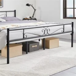 Yaheetech Metal-Framed Bed, Platform Bed With Headboard And Footboard -Furniture GUEST fa084a89 b3ea 41a8 8768 68833a6dd2e8