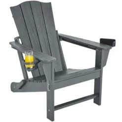 Yaheetech Folding Adirondack Chair With Cup Holder -Furniture GUEST fa3fde93 68dd 4617 bf63 1cc076102e30