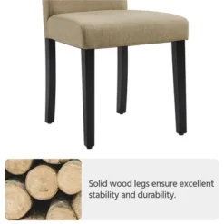 Yaheetech 4pcs Upholstered Fabric Dining Chairs With Solid Wood Legs For Dining Room -Furniture GUEST fb43aac1 0138 4e6d a15c ac8baba03563