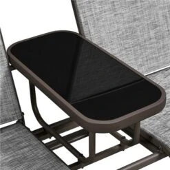 Yaheetech 2-Seater Glider Bench W/Table For Outdoor, Glider Rocker For Porch/Patio, Gray -Furniture GUEST fb46881d aea7 4e8c a839 387e711a21a3