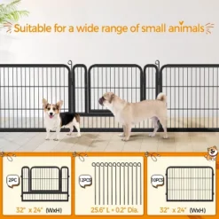 Yaheetech 12 Panel Dog Playpen Dog Exercise Pen Cat Fence, Black -Furniture GUEST fbb4fe55 1e4a 4478 9283 cac25ca26be5