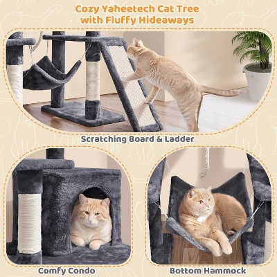 Yaheetech Multilevel Cat Tree With Hammock, Scratching Posts, Condo Perch Ball For Indoor 3 Yaheetech Multilevel Cat Tree With Hammock, Scratching Posts, Condo Perch Ball For Indoor - Image 3