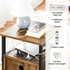 Yaheetech 2-Drawer End Table With Charging Outlets And USB Ports -Furniture GUEST fc820f74 a8c7 4d92 86dd e10b9c6fcd8a