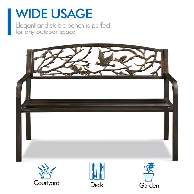 Yaheetech Patio Garden Bench With Backrest And Armrest 6 Yaheetech Patio Garden Bench With Backrest And Armrest - Image 6