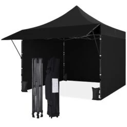 Yaheetech Portable 10 X 10 Ft. Pop-up Canopy Tent With 3 Sidewalls And Adjustable Awning -Furniture GUEST fe624ee0 34f5 49af bf2a 2570be250157
