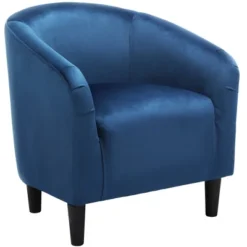 Yaheetech Velvet Club Accent Arm Chair Upholstered Barrel Chair -Furniture GUEST ff48bead 9b56 4c0a 9983 fd4bea55ff06