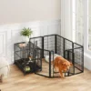 Yaheetech 6 Panels Dog Playpen Panels Metal Dog Cat Exercise Barrier, Black