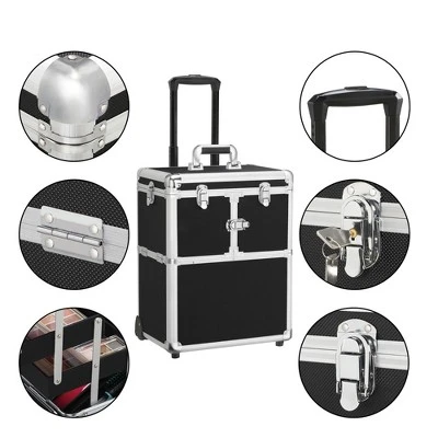 Yaheetech Professional Makeup Case Aluminum Rolling Makeup Trolley 3 Yaheetech Professional Makeup Case Aluminum Rolling Makeup Trolley - Image 3