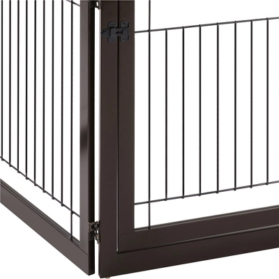 Yaheetech 34" Height Tall Pet Gate With Wood And Wire For Doorway 8 Yaheetech 34" Height Tall Pet Gate With Wood And Wire For Doorway - Image 8