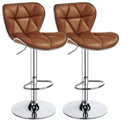 Yaheetech 2pcs Height Adjustable PU Leather Upholstered Swivel Bar Stool Chairs -Furniture GUEST ffe82951 d622 49a2 b04d ae7422e81bd4
