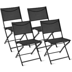 Yaheetech Set Of 4 Folding Dining Chairs With Backrests For Garden/ Lawn/ Porch/ Backyard Pool -Furniture GUEST fff432c1 128e 4ff4 a8d5 f6b2656a2cc4
